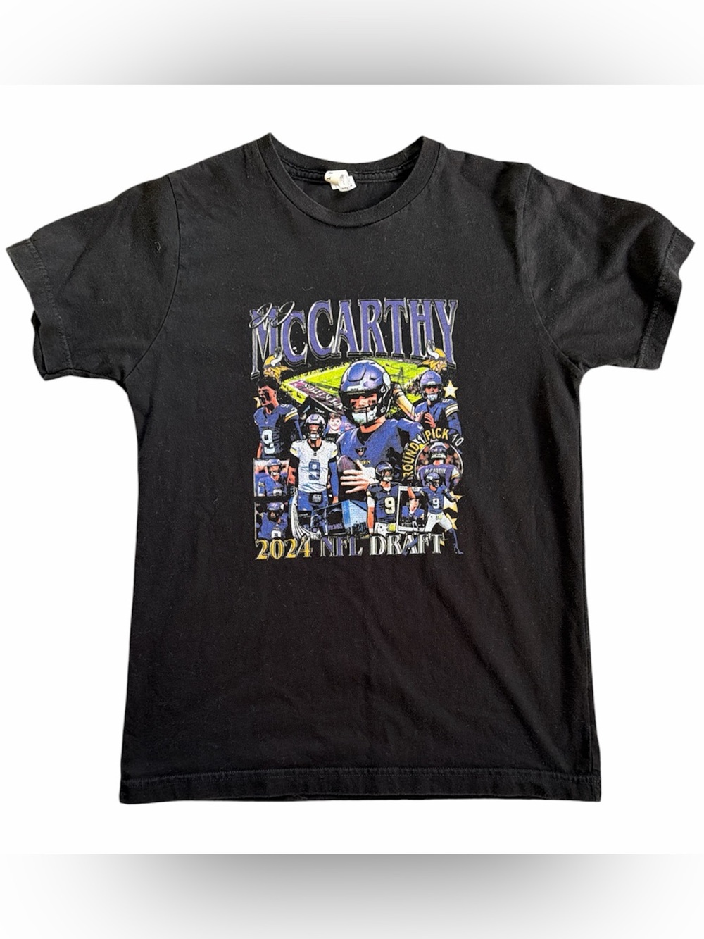 Black McCarthy 2024 NFL Draft Graphic Tee for Kids, L